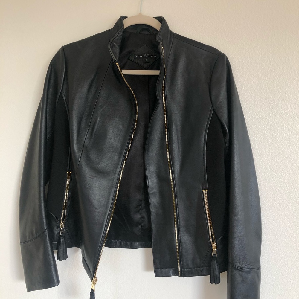 Via Spiga Leather Jacket